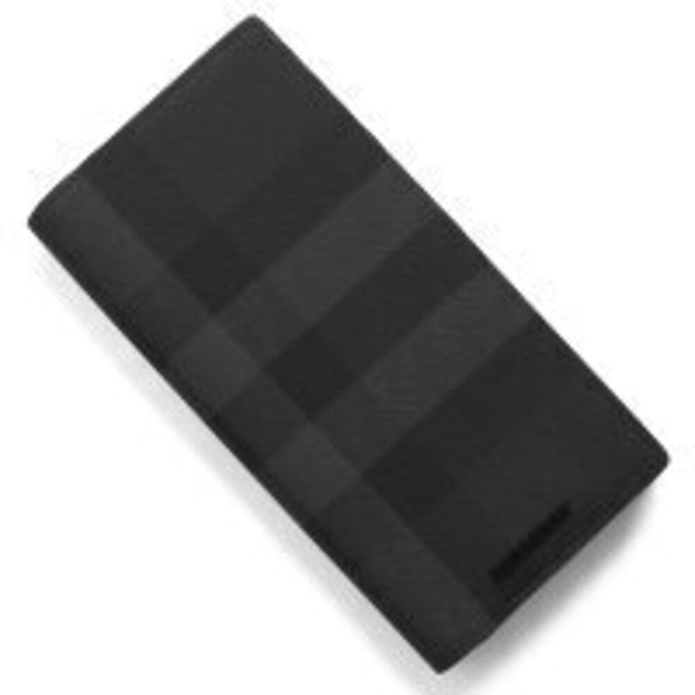 Burberry Cavendish Long Wallet Black Check Gray Black